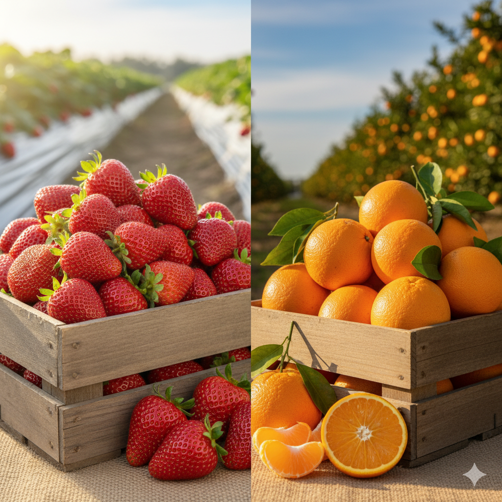 image of Florida grown strawberries and citrus