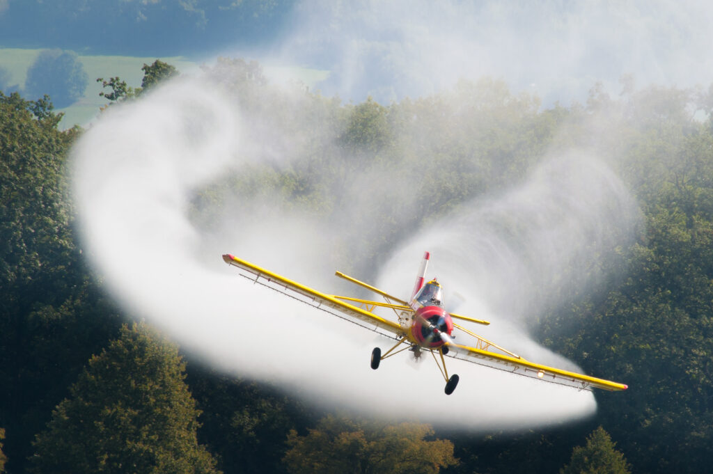 image of crop duster vs agricultural drone
