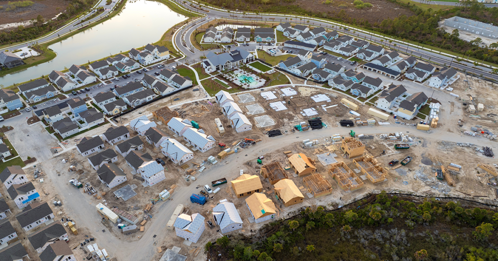 image of overhead view of residential community development progress